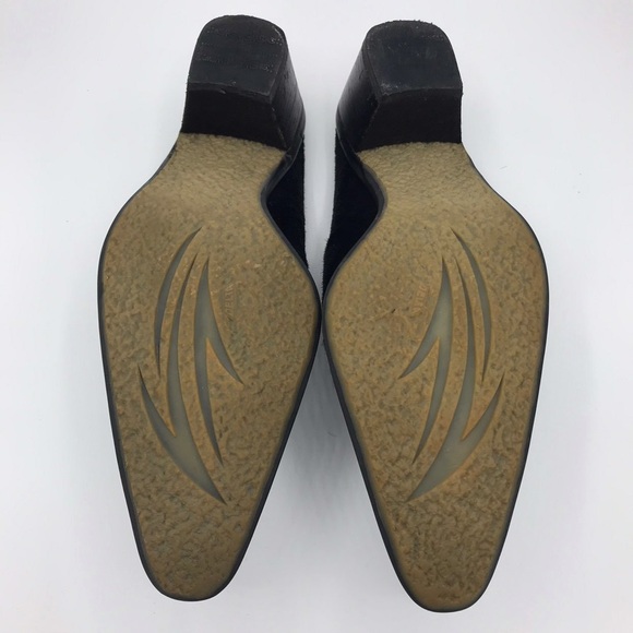 Stuart Weitzman Genuine Calf Hair Mules Clogs Size 8 Black Slip On Womens - Picture 7 of 8